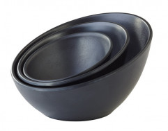 Miska ZEN Ø 16 cm, výška: 10 cm, 0,3 l melamín farba čierna, optika kameň