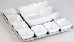Miska PURE 12,5 x 12,5 cm, výška: 6,5 cm, 0,4 l melamín farba biela