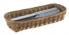 Košík ECONOMIC príbory 27 x 10 cm, výška: 4,5 cm polypropylén, farba hnedá