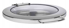 Chafing Dish PREMIUM okrúhly 44x54cm, výška:33cm, 6lt 18/8 nerez, presklenný vrchnák