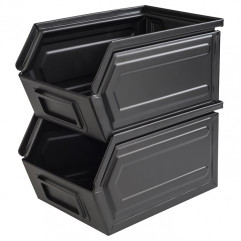 Box snack INDUSTRIAL 23 x 15,5 cm, výška: 13 cm, 2,4 l čierny kov