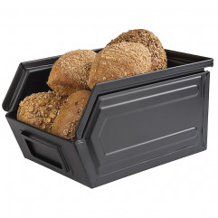 Box snack INDUSTRIAL 23 x 15,5 cm, výška: 13 cm, 2,4 l čierny kov