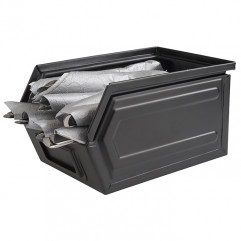 Box snack INDUSTRIAL 23 x 15,5 cm, výška: 13 cm, 2,4 l čierny kov