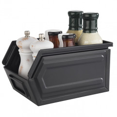Box snack INDUSTRIAL 23 x 15,5 cm, výška: 13 cm, 2,4 l čierny kov
