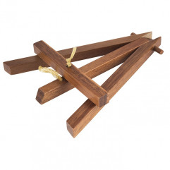 Stojan minirebrík+popisovateľný štítok 13,5x10 cm, výška: 19 cm drevo agát