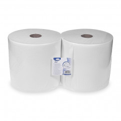Priemyselná utierka (PAP FSC Mix) 2vrstvá biela Ø27cm 26 cm x 304m [2 ks]