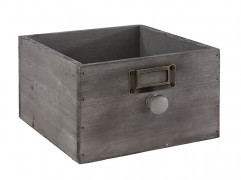 Stojan/nádoba VINTAGE 18,5x18,5cm, výška:11cm drevo jedľa, farba šedá