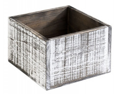 Table Caddy-stojan-držiak-box dochucovač VINTAGE 15x15cm, výška:10cm drevo jedľa, farba biela