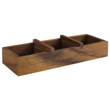 Box/nádoba TABLE hnedá 23,5x8,5cm, výška:4,5cm drevo agát