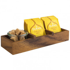 Box TABLE hnedá 23,5x8,5 cm, výška: 4,5 cm drevo agát