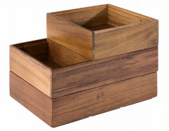 Prepravka WOODY 15 x 15 cm, výška: 5,5 cm, vnútro: 13 x 13 cm drevo agát