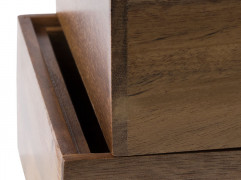 Prepravka WOODY 15 x 15 cm, výška: 5,5 cm, vnútro: 13 x 13 cm drevo agát