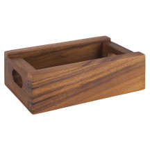 Box/nádoba TABLE hnedá 15x9,5cm, výška:5cm drevo agát