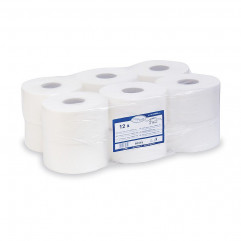 Toaletný papier (FSC Mix) 2vrstvý biely `JUMBO` Ø19cm 145m 645 útržkov [12 ks]