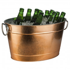Nádoba nápoje TIN 40 x 28 cm, výška: 22 cm, 11 l kov, pozinkovaný, PVC, medená optika