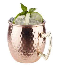 Hrnček MOSCOW MULE Ø9cm, výška:10cm, 0,5lt nerez, medený-look, kladivový povrch