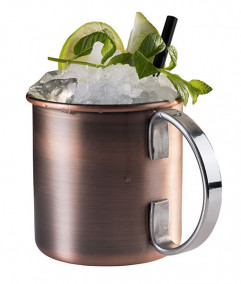 Hrnček MOSCOW MULE Ø9cm, výška:9cm, 0,45lt nerez, antik-medený-look