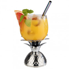 Hrnček PINEAPPLE Ø 8,5 cm, výška: 17,5 cm, 0,35 l sklo, nerez