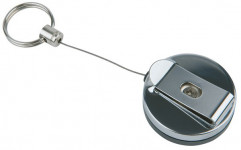 Kľúčenka set 2ks Ø4cm, výška:2cm, nerezové lanko: 65cm dlhé ABS, kov, nerez