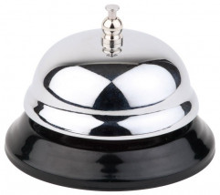 Zvonček recepcia Ø8,5cm, výška:6cm lesklý pochrómovaný