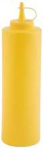 Fľaša na stláčanie dávkovacia Ø6,5cm, výška:25cm, 0,65lt polyetylén, farba žltá