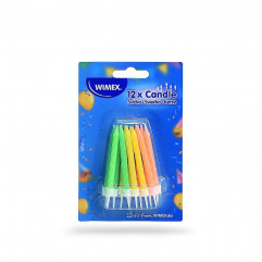 Narodeninová sviečka so stojančekom neónová Ø5 x 60 mm [12 ks]
