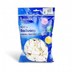 Nafukovací balónik biely Ø25cm `M` [100 ks]