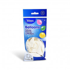 Nafukovací balónik biely Ø25cm `M` [10 ks]