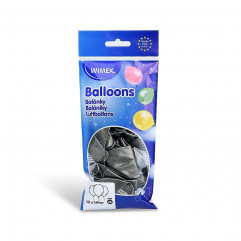 Nafukovací balónik strieborný Ø25cm `M` [10 ks]
