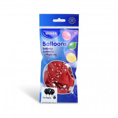 Nafukovací balónik Srdcia bielo/červený Ø30cm `L` [5 ks]