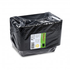 Menu misa (PP) Foodyboxx extra-pevná nedelená čierna 227 x 178 x 49 mm [50 ks]