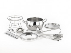 Fondue-set TWO IN ONE + nádoba na punč 2,2lt, Ø 22cm, výška:23cm, nerez/PP