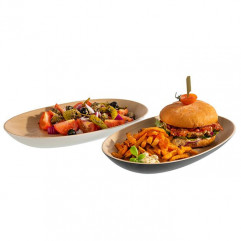 Miska FRIDA 33,5  x 21 cm, výška: 4 cm melamine čierno hnedá