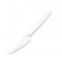 Nôž (PP) znovu použiteľný biely 18,5cm [50 ks]
