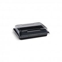 Miska na Sushi (rPET) čierna 163 x 113 x 17 mm + viečko [500 sád]
