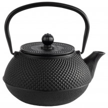 Konvica čaj ASIA so sitkom 17 x 14 cm, výška: 17 cm, 0,8lt zliatina, vo vnútri smaltované, udržiava čaj po dlhú dobu v teple, žiadna horkosť, farba čierna