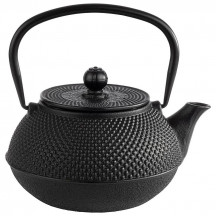 Konvica čaj ASIA so sitkom 17  x 14 cm, výška: 17 cm, 0,8 l zliatina, vo vnútri smaltovaná, udržiava čaj po dlhú dobu v teple, žiadna horkosť, farba čierna