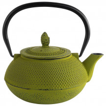 Konvica čaj ASIA so sitkom 17  x 14 cm, výška: 17 cm, 0,8 l zliatina, vo vnútri smaltovaná, udržiava čaj po dlhú dobu v teple, žiadna horkosť, farba zelená