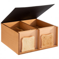Box bufet TOAST BOX tri priehradky 36x33,5 cm, výška: 16 cm drevo dub olejovaný, svetlý