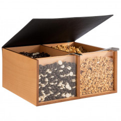 Box bufet TOAST BOX tri priehradky 36x33,5 cm, výška: 16 cm drevo dub olejovaný, svetlý