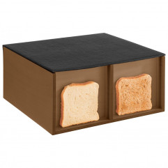 Box bufet TOAST BOX tri priehradky 36x33,5 cm, výška: 16 cm drevo dub olejovaný, tmavý