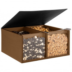 Box bufet TOAST BOX tri priehradky 36x33,5 cm, výška: 16 cm drevo dub olejovaný, tmavý