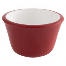 Miska dip Ø 6 cm, výška: 4 cm, 0,04 lt melamin farba vnútra biela, vonkajšku červená