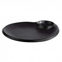 Tanier NERO 30 x 25 cm, výška: 2,5 cm, 0,06 l melamin, farba čierna miska dip