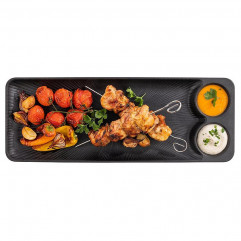 Podnos NERO 41 x 15 cm, výška: 2,5 cm melamin, farba čierna 2 ks misky dip á 0,03 l