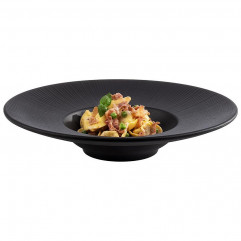 Tanier NERO Ø 29 cm, výška: 6 cm, 0,30 l melamin, farba čierna vnútro Ø 14 cm