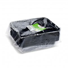 Menu misa (PP) Reware Lunch opakovane použiteľná 3dielná čierna 227 x 178 x 49 mm [20 ks]