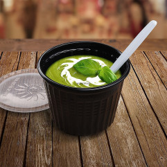 Miska (PP) Reware Snack opakovane použiteľná čierna Ø115mm 520ml [25 ks]