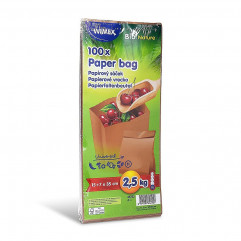 Papierové vrecko (FSC Mix) s bočným skladom hnedé 15+7 x 35 cm `2,5kg` [100 ks]