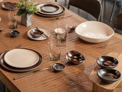 Tanier plytký Junto Bronze 16 cm kamenina bronzová